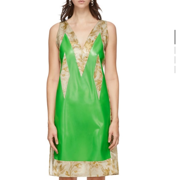 Kwaidan Editions green satin & Latex dress - Picture 2 of 4